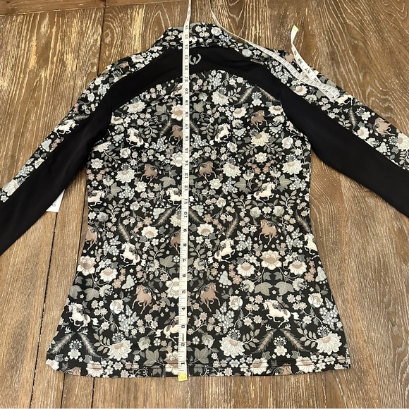 Kerrits Black and Gray Floral Long Sleeve Top - Picture 5 of 14